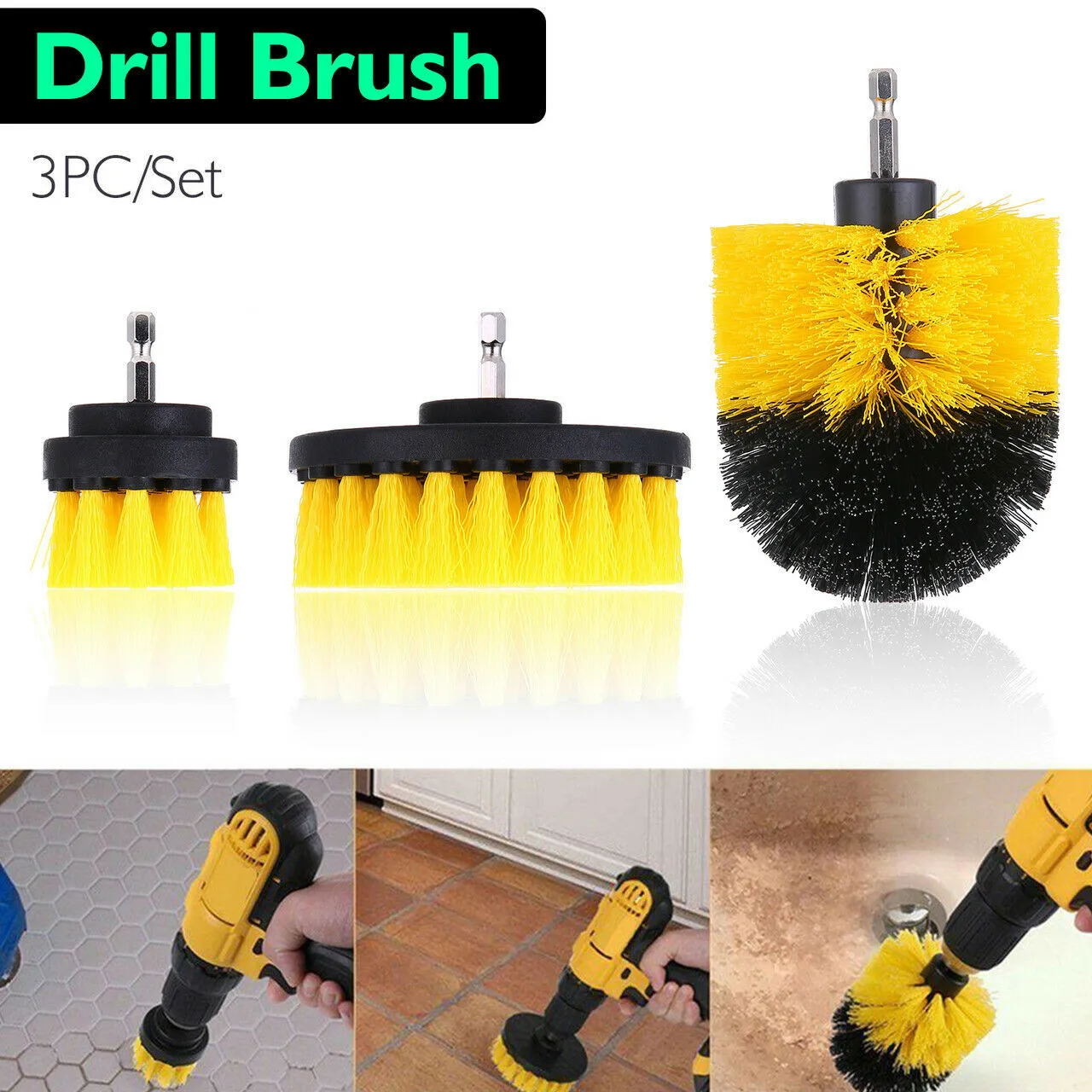 

Car Cleaning Brush Drill Scrubber Brush Tool Kit For Valeting Detailing Bathroom Tile Grout Car Carpet Cleaner