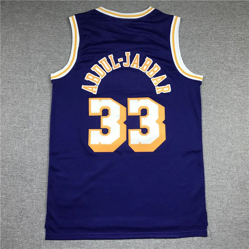 

Los Angeles Lakers Jersey NBA 33 ABDUL-JABBAR Purple O neck Stitch Jerseys