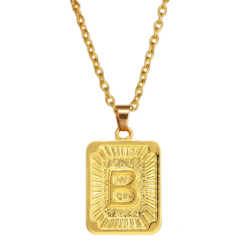 Ожерелье с надписью A-Z Initial для женщин и мужчин готические ювелирные изделия