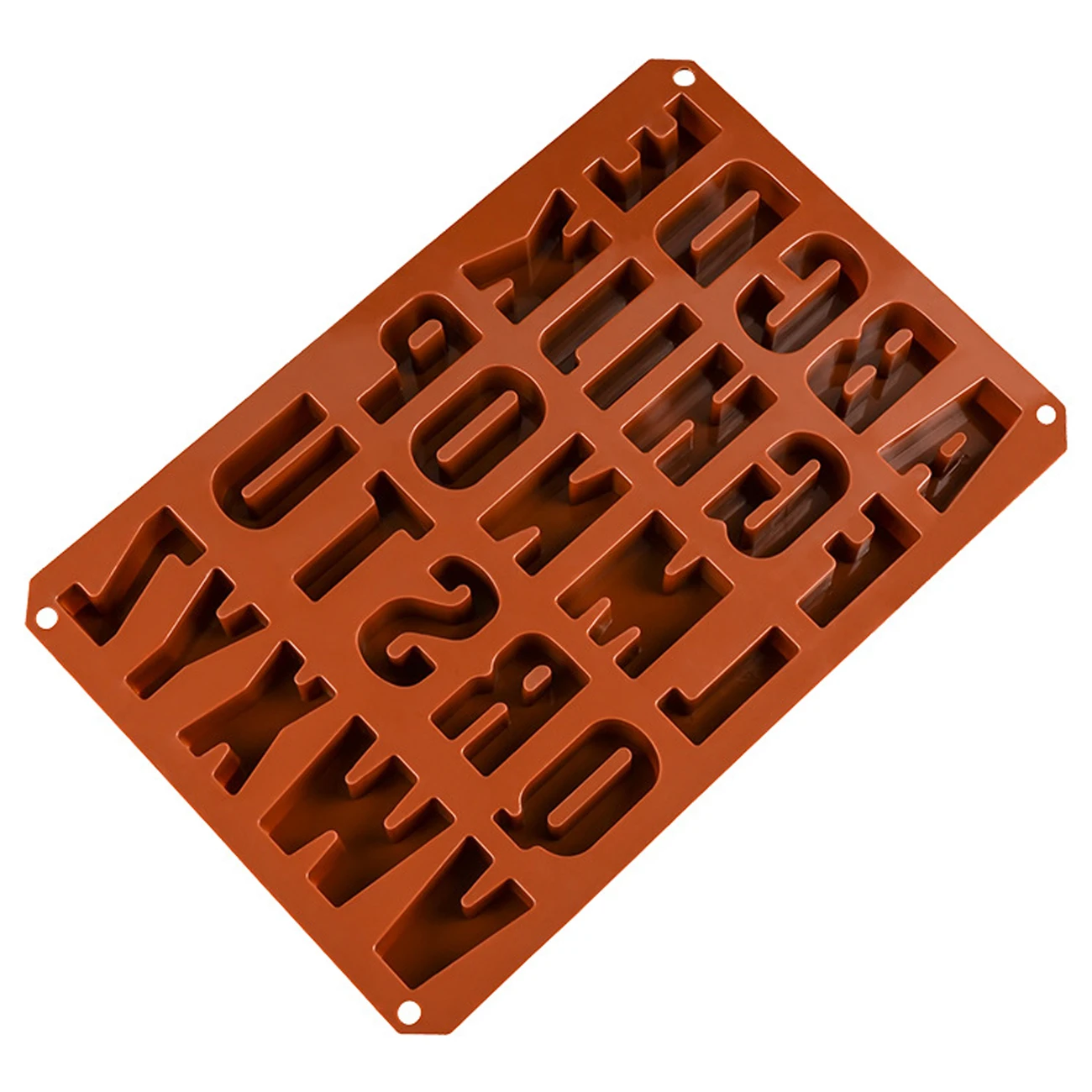 

Homemade silicone 26 hole English alphabet chocolate mold Pudding cake biscuit non stick mold Food grade silicone