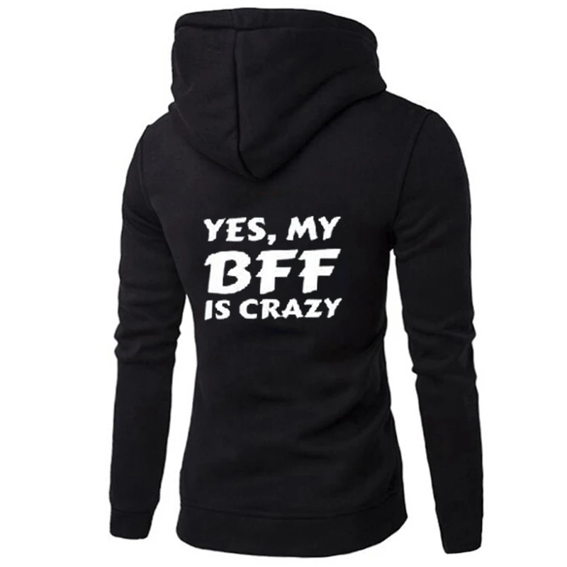 W22644BK Bff 01 02 толстовка с буквенным принтом лучший друг Толстовка для женщин с длинным рукавом Толстовка с капюшоном Harajuku пуловер - Цвет: W22644BK