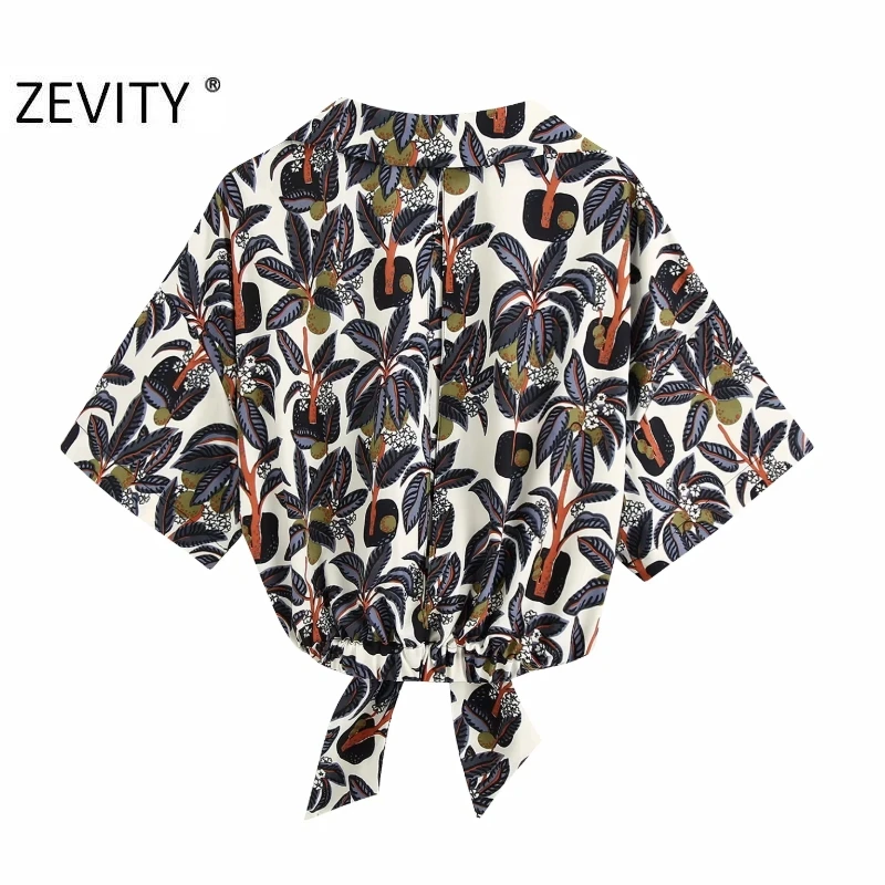 Zevity для женщин Винтаж принт тропических листьев повседневное свободное chic