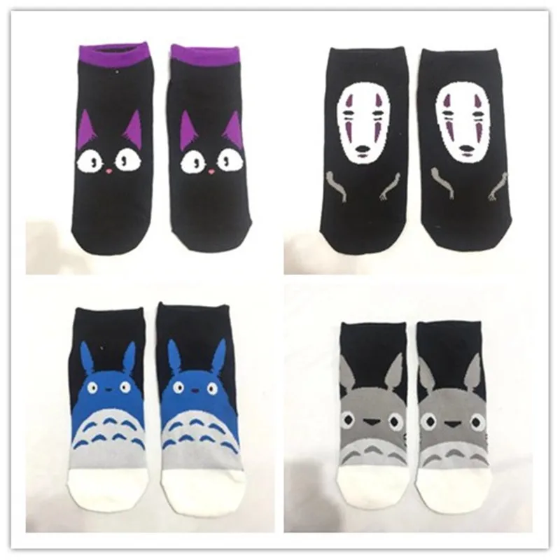 Носки женские хлопковые в стиле аниме повседневные креативные без лица с