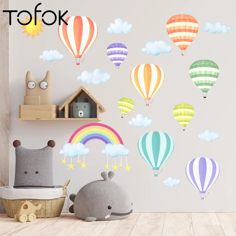 

Tofok на воздушном шаре радуги облака наклейки на стены гостиной спальня детская комната фон украшения на стену