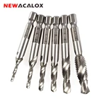 Newacalox 14 ''hex HSS высокая Скорость стали нить спиральный винт M3 M4 M5 M6 M8 M10 метрики композитный коснитесь сверло коснитесь 6 шт.компл.