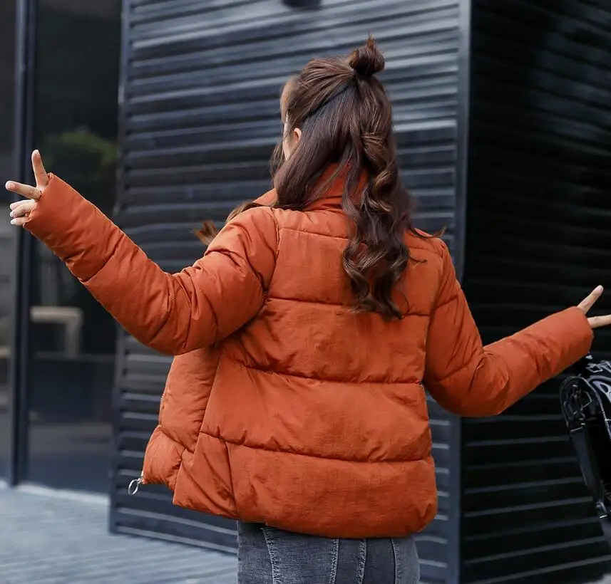 

The new winter 2018 cotton-padded jacket fashionable casual collar slimming short style women's cotton-padded jacket