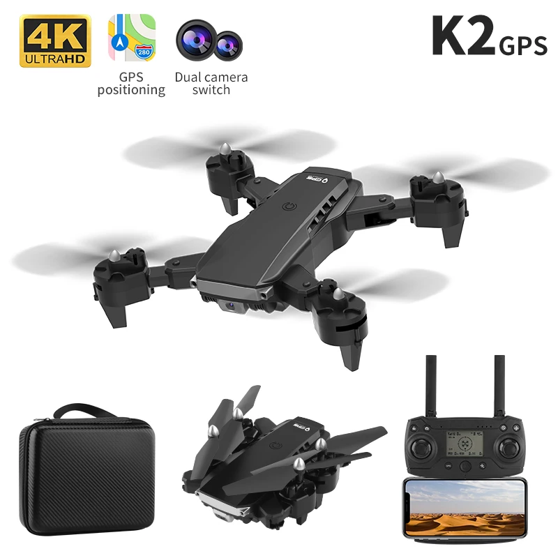 K2 PRO дрона с дистанционным управлением и ХД двойная Камера Gps Дрон фиксированной