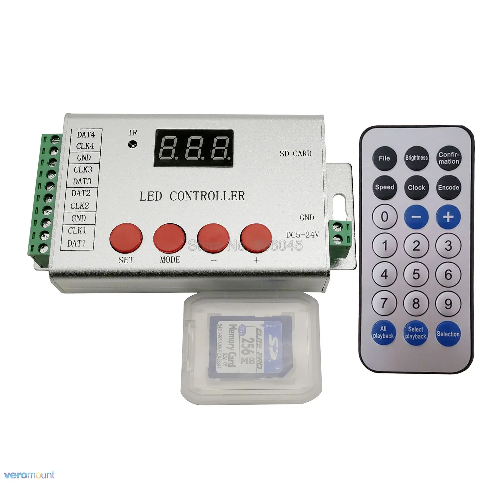 Светодиодный контроллер H802SE 8*1024 пикселей с пультом дистанционного управления и