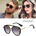 2020 DPZ Модные женские круглые солнцезащитные очки стимпанк мужские брендовые дизайнерские солнцезащитные очки женские летние Оттенки UV400