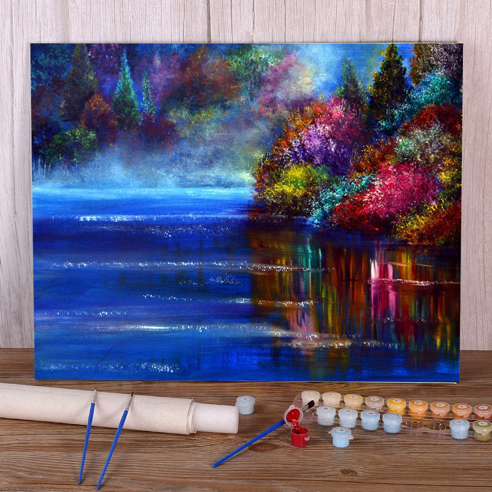 

Natural Scenery Out Of The Blue Coloring By Numbers Painting Kit Oil Paints 50*70 Paiting By Numbers Wall Handiwork
