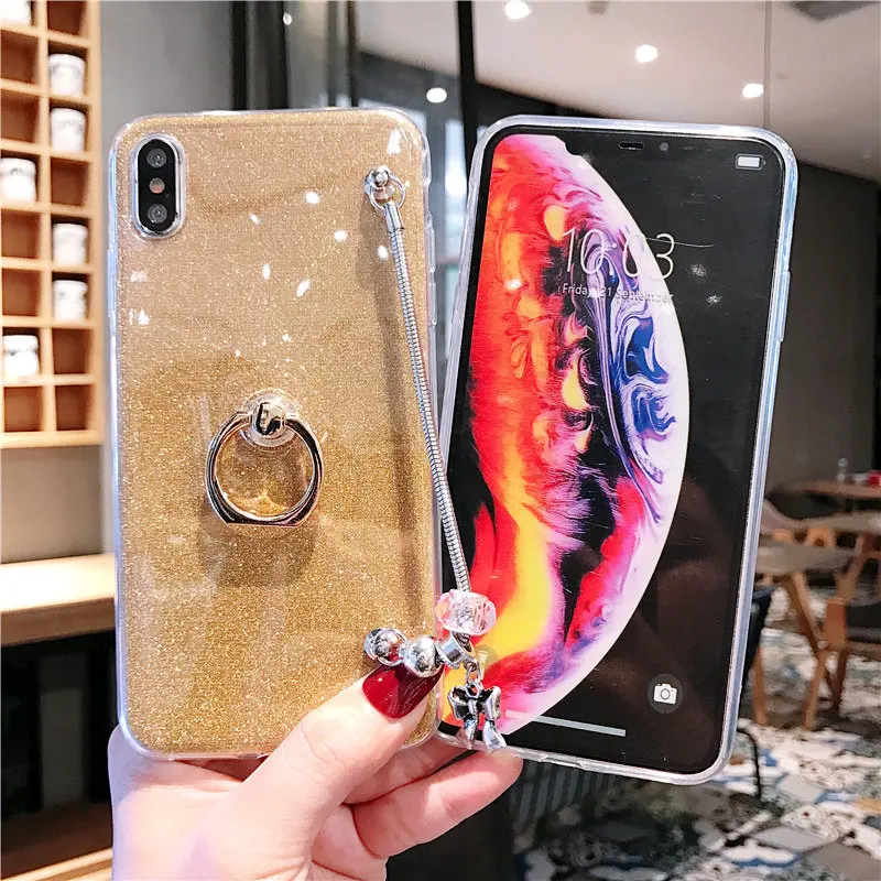 Блеск Браслеты-кольца чехол для huawei Y9 Y7 Y6 Y5 Y3 ii премьер-профессионал Наслаждайтесь 9 8 Plus чехол