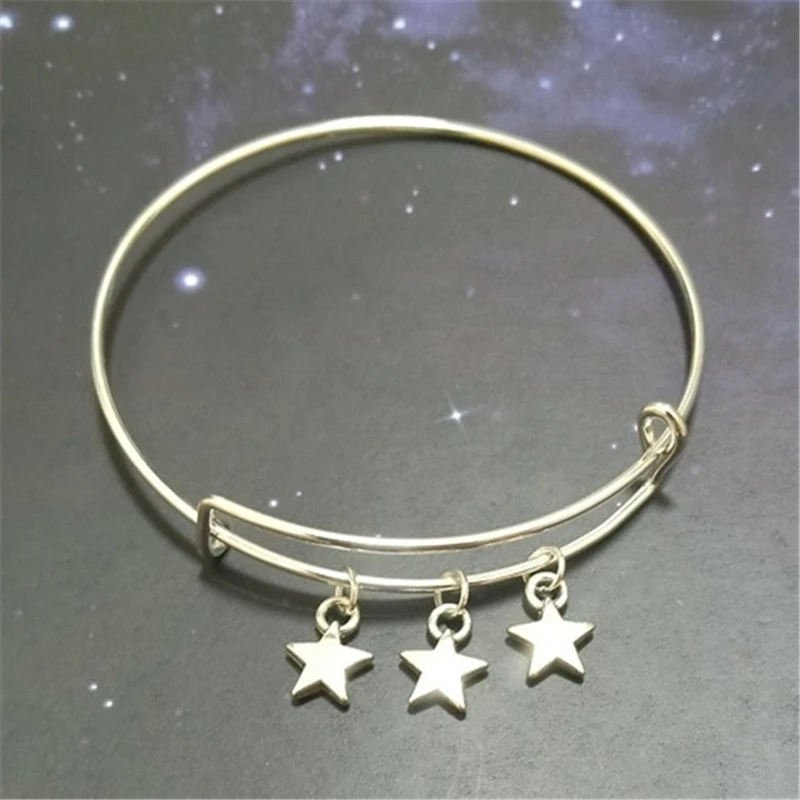 Серебряный браслет со звездами маленький с пентаграммой ювелирные изделия
