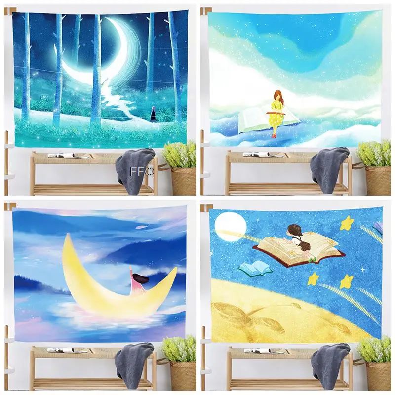 

Cartoon Anime Tapestry Wall Hanging Kawaii Home Decor Kids Room Decoration Tapestry Your Background Wallpaper Tapestries Bohemia