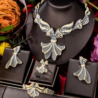 godki trendy luxury 4pcs bowknot nigeria statement jewelry set for women wedding full cubic zircon dubai bridal jewelry set 2019