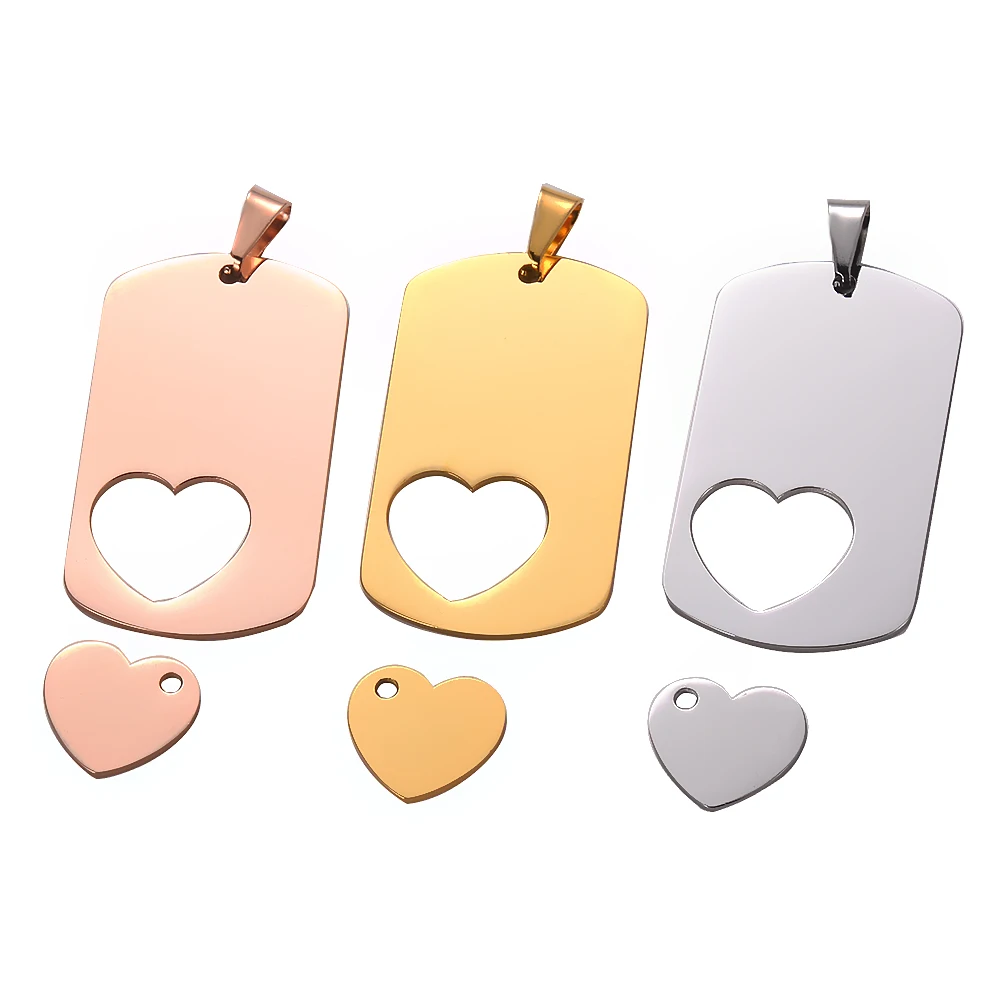 3 шт./лот зеркальная полировка из нержавеющей стали Прямоугольный кулон в форме