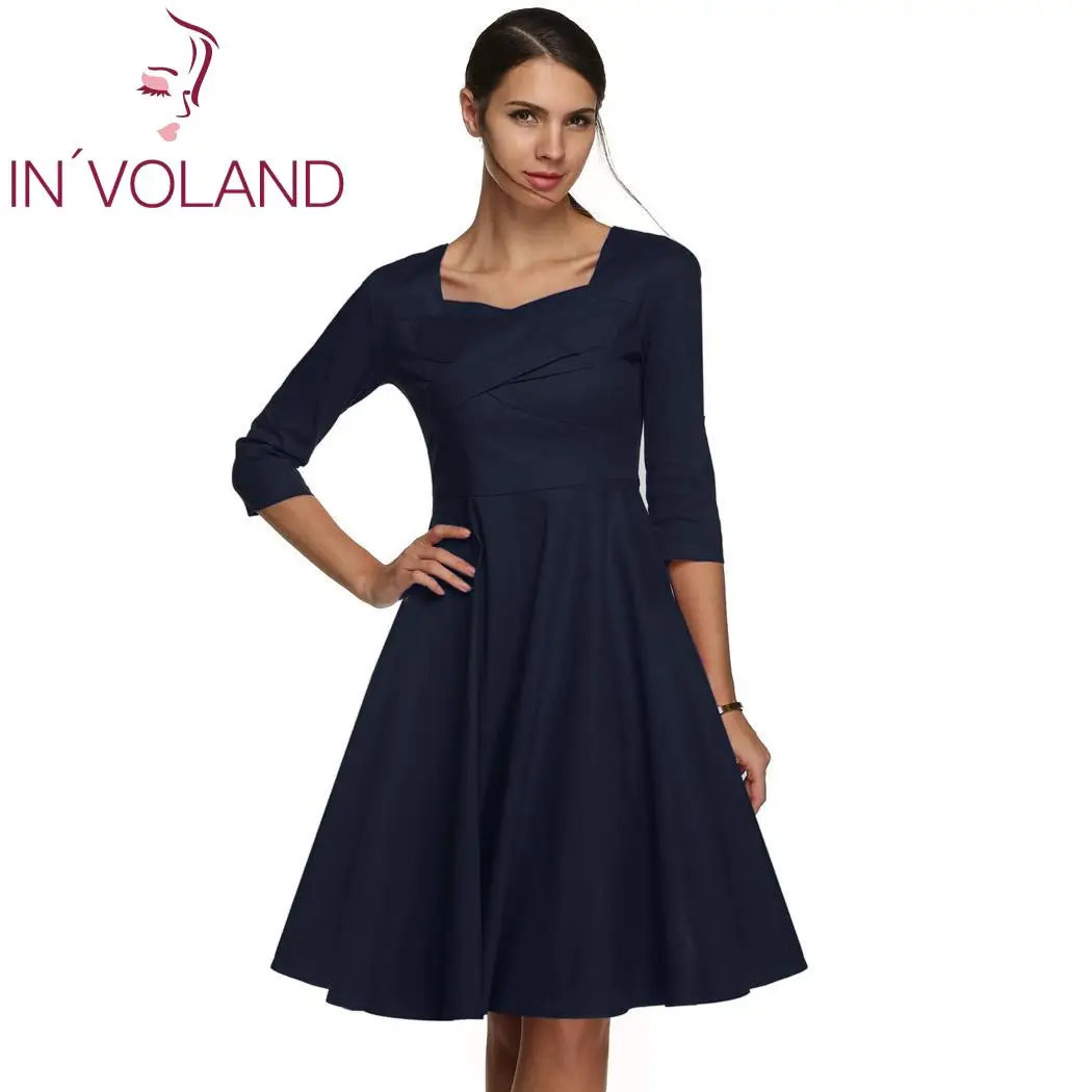 Женское винтажное элегантное платье Повседневные Вечерние платья в горошек с