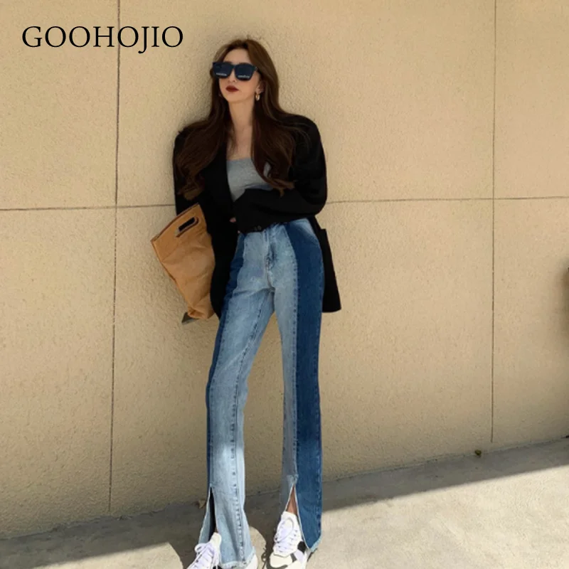 

Джинсы женские GOOHOJIO, с высокой талией, на весну и осень, 2021