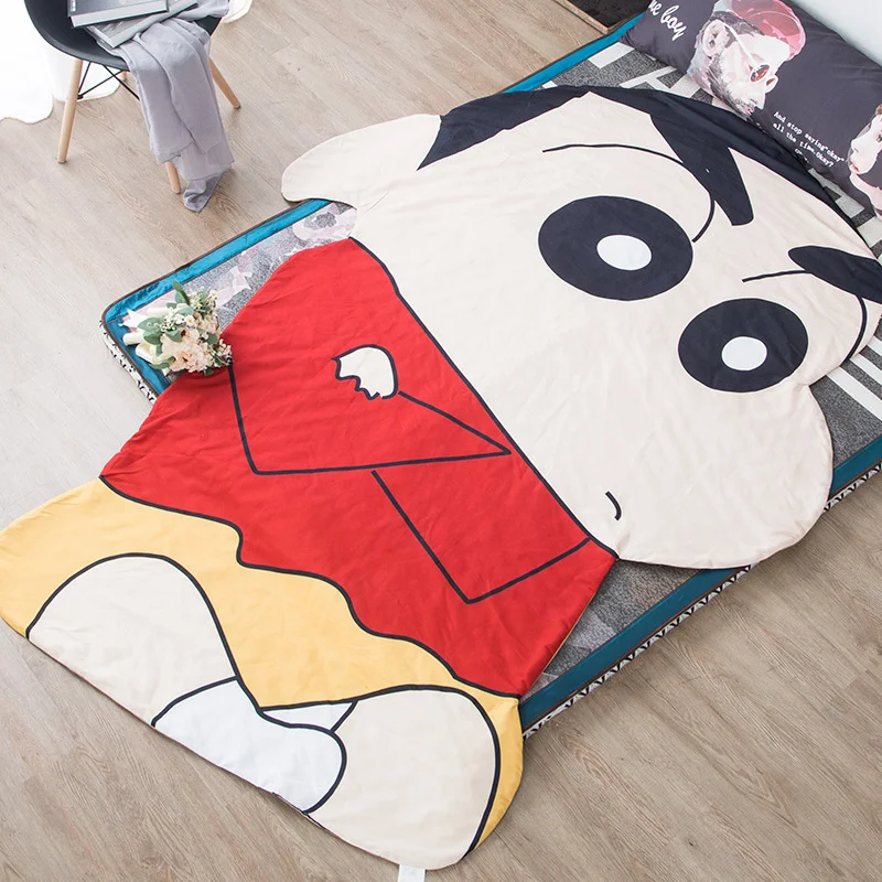 Manta de algod&oacute;n con forma de cray&oacute;n de Anime para ni&ntilde;os, S&aacute;bana de edred&oacute;n de aire acondicionado, colcha fina de dibujos animados para verano, manta de descanso para oficina y Midday-3