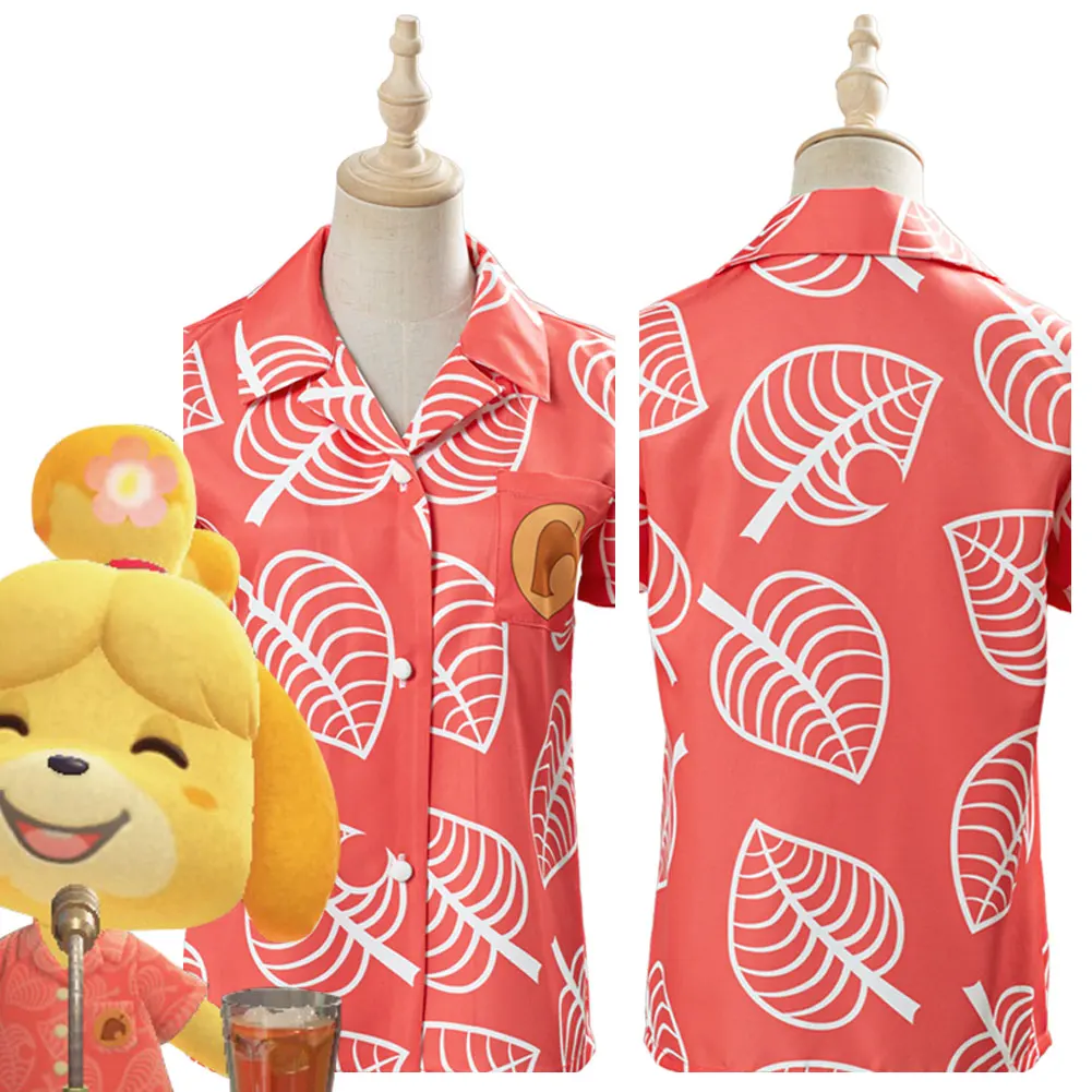 

Game Animal Cosplay Crossing Isabelle Cosplay Costume T-shirt Women Short Sleeve Shirts Top Summer Tee