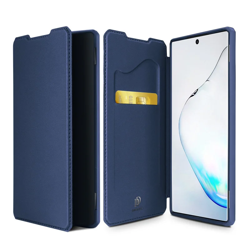 Ударопрочный силиконовый резиновый и кожаный чехол для телефона samsung Galaxy Note 10/Plus Магнитный Флип-карта 360 полный защитный чехол