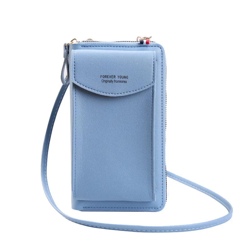

Women Wallet femle Mini Leather Shoulder Messenger Bag Strap Mobile Phone Pocket Big Card Holder Handbag Girls Small pouch Bags