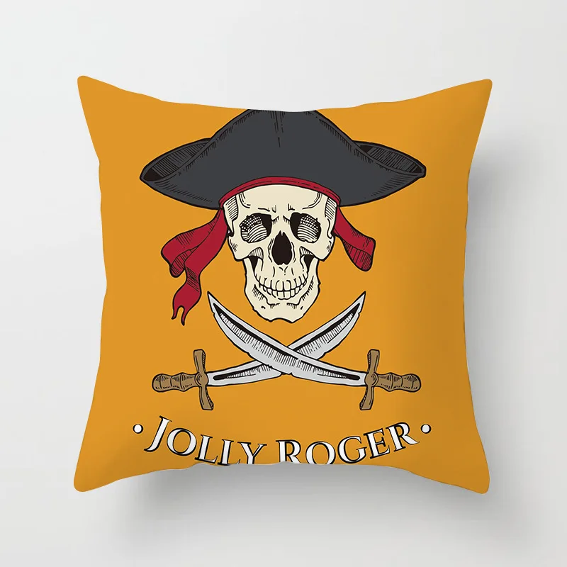 

Halloween Anime Pillowcases New Skull Printed Pillow Cushion Cover For Bedroom/Sofa Festival Home Textile Decoration 45*45cm 1Pc