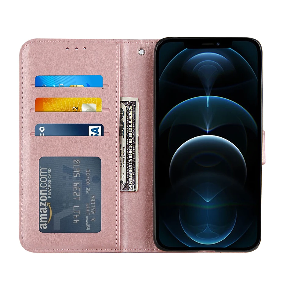 

Faux Leather Case For VIVO Y17 Y5 Y12 Y11 Y3 U10 Flip Cover Card Holder Wrist Strap Coque For iPhone 12 Mini