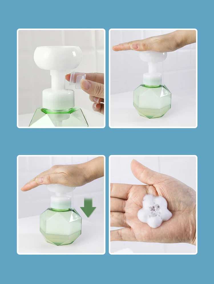 

300ml Nordic Flower Soap Bottle Bathroom Shower Gel Refillable Bottles Shampoo Wash Hair Conditioner Lotions Press Dispenser