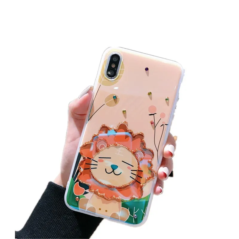 

Epoxy Blu-ray Diamond Cartoon Phone Case for iPhone11 12Pro Max mini X XR XS XSMax 8 7 6PluS anti-drop protective back cover