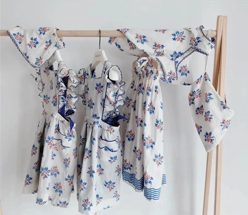 Платье для маленьких девочек с цветочным рисунком Детская испанская