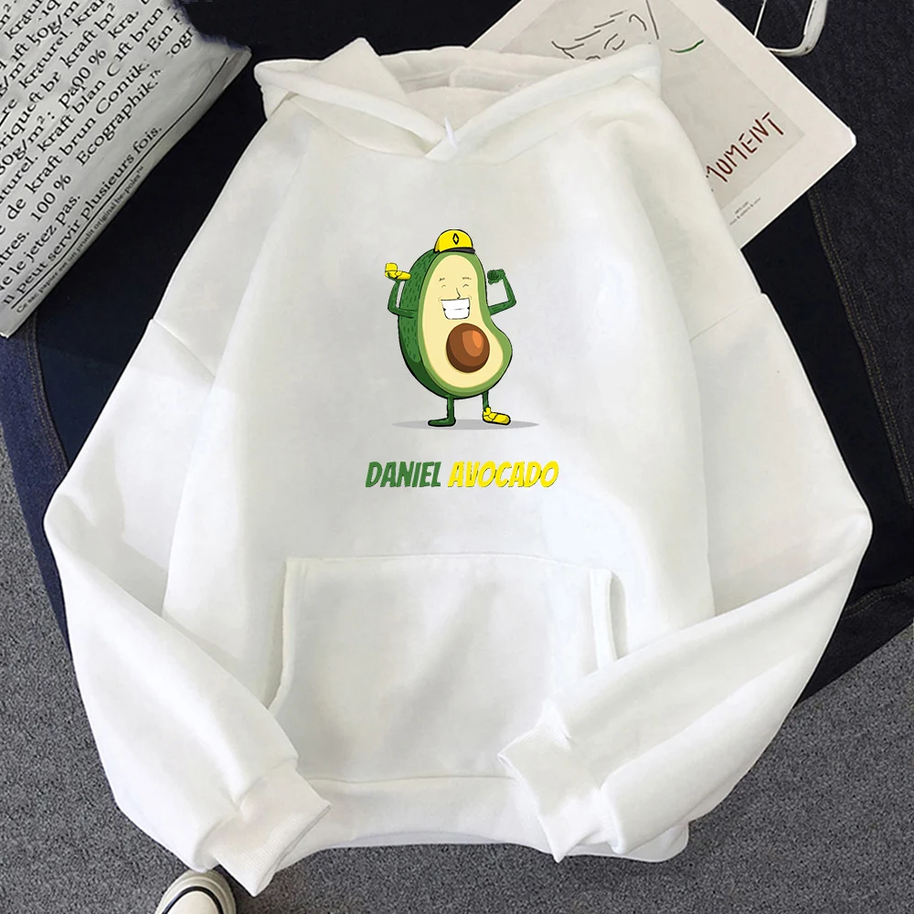 Avocado Hoodies Oversized Cartoon Print Pocket Sweatshirts Hooded Harajuku Vintage Korean Pullovers Women Sweet Girl Sweetshirts