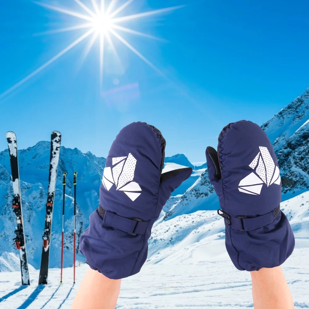 

1 Pair Children Winter Warm Ski Windproof Non-slip Snow Mittens