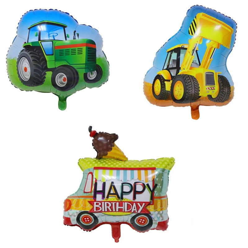 

1pcs Farm Tractor Bulldozer Foil Balloons Ice Cream Car Helium Balloon Baby Shower Birthday Party Decoration Kids Toy Globos
