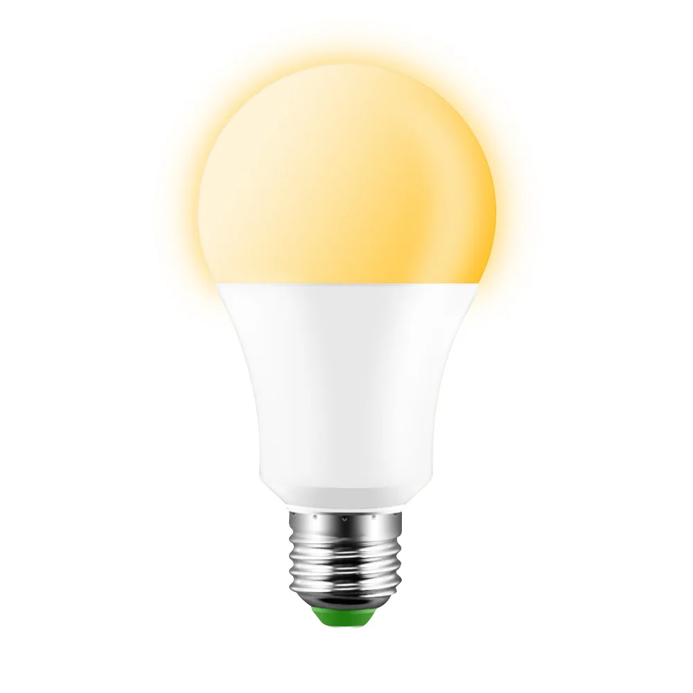 Warm white 10 Вт Светодиодная лампа управления светом E27 AC110V 220 В умный датчик Сумерки до рассвета автоматическая светодиодная Ночная лампа для крыльца, сада, рабочей комнаты - Emitting Color: Warm white