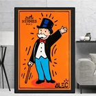 Картина на холсте с изображением денег, постеры и принты, Настенная картина для гостиной, Декор для дома, Алек монополия, граффити