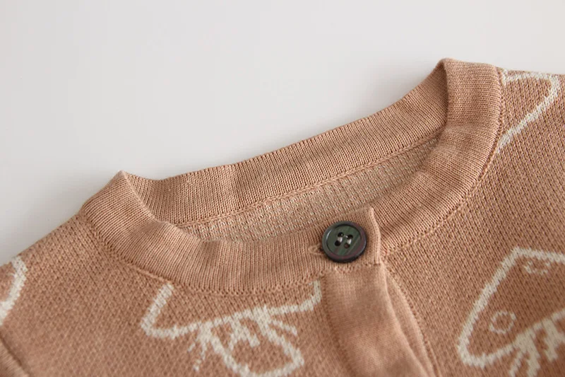 Милые детские вязаные свитера кардиганы с рисунками для новорожденных осенняя