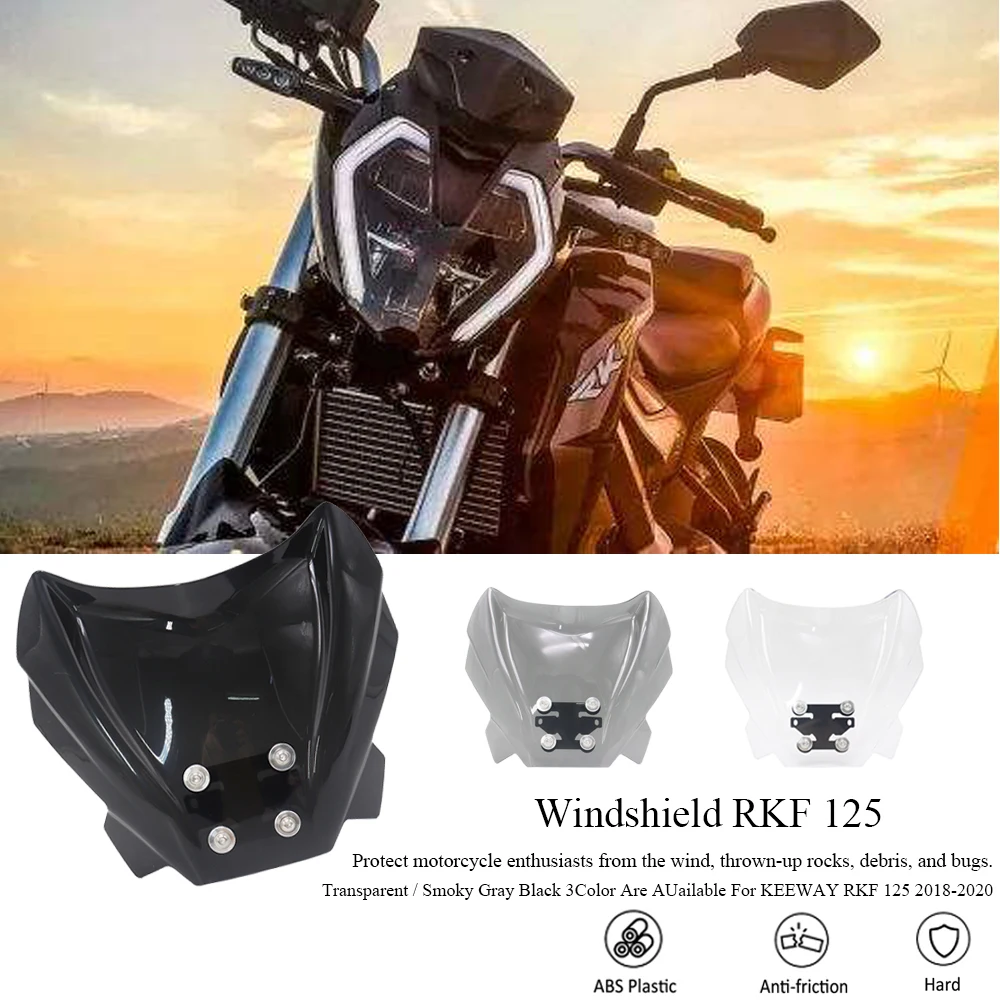 

NEW Motorcycle Windshield Fly Screen Small Windscreen Fairing Wind Shield Deflector For KEEWAY RKF 125 RKF125 2018 2019 2020