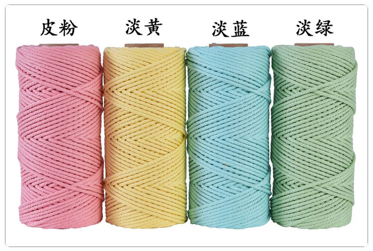 4 мм макраме с пленка шнур хлопка красочные веревки бежевый витой шнурок для