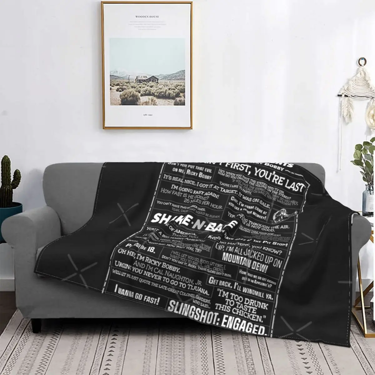 

Talladega Nights - Quote Collage Blanket Bedspread Bed Plaid Blanket Beach Blanket Thermal Blanket Bed Linen Cotton