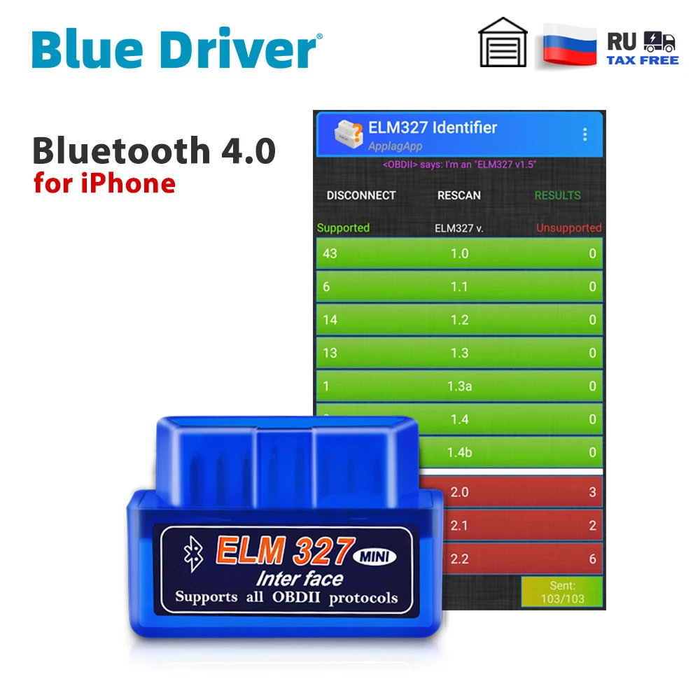 Bluetooth ELM327 V2.1 для IPhone бесплатное обновление автомобильный OBD2 сканер