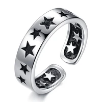 30 silver plated elegant star female ring original jewelry for women open engagement rings drop shipping no fade