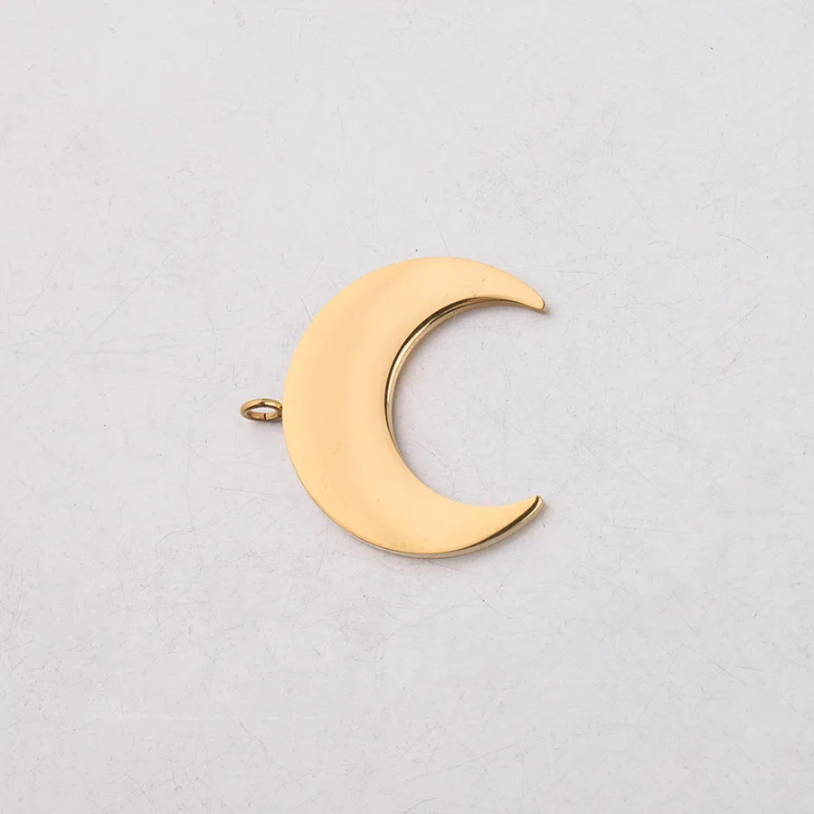 5 шт. подвески из нержавеющей стали с зеркальным полированным полумесяцем