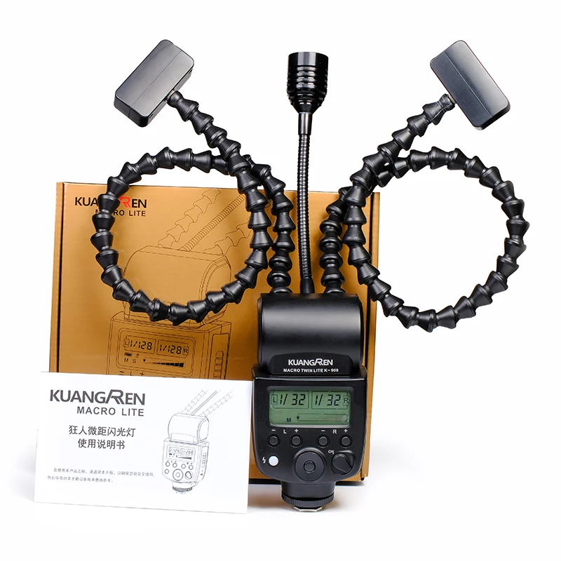 K909 макро вспысветильник с двумя головками для фотографий универсальная вспышка