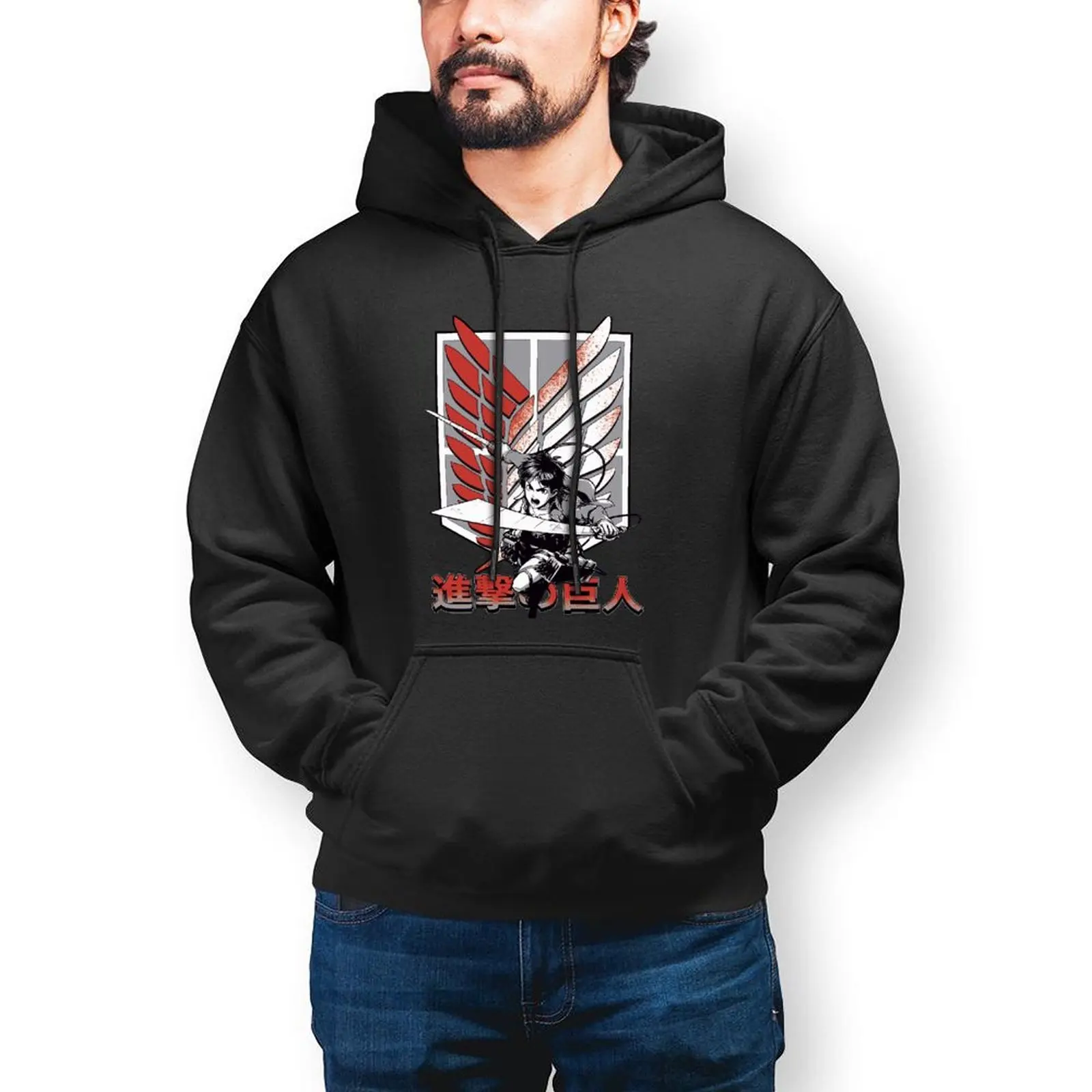 

Attack On Titan Eren Jaeger Hoodie Anime Japanese Loose Warm Hoodies Fashion Oversize Pullover Hoodie Mens