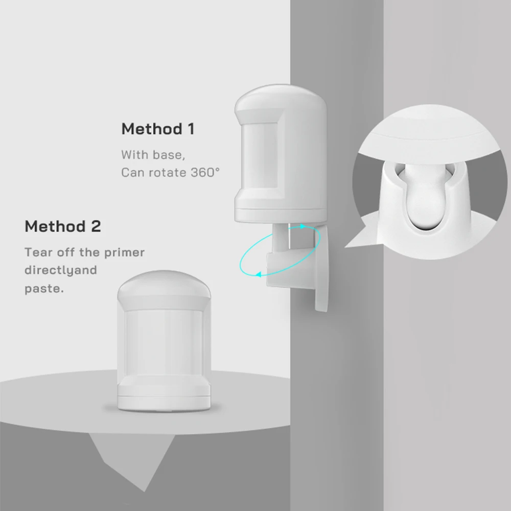 Смарт-датчик движения Tuya ZigBee с аккумулятором и датчиком дальность 7 м угол