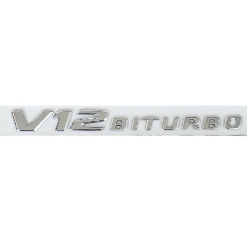 Хромированные плоские буквы V12 Значки Эмблемы BITURBO для Mercedes | Автомобили и