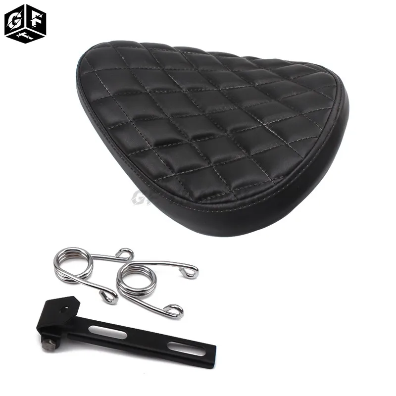 Мотоциклетное Ретро Старое школьное черное сиденье из искусственной кожи +