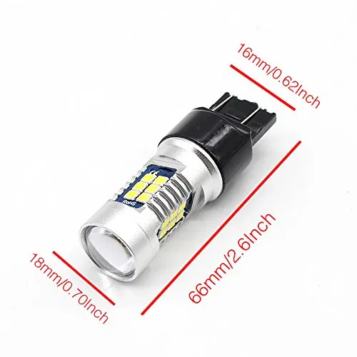 Par Lampadas T20 7443 21 Led Smd CreeChip 3535 6000k Drl 208 Cor: 6000K (branco puro)|Сигнальная лампа| |