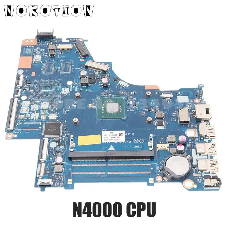 

NOKOTION для HP 15-BS 15-BS212WM Материнская плата ноутбука SR3S1 N4000 Процессор DDR4 L19049-601 L19049-001 EPG52 LA-G121P