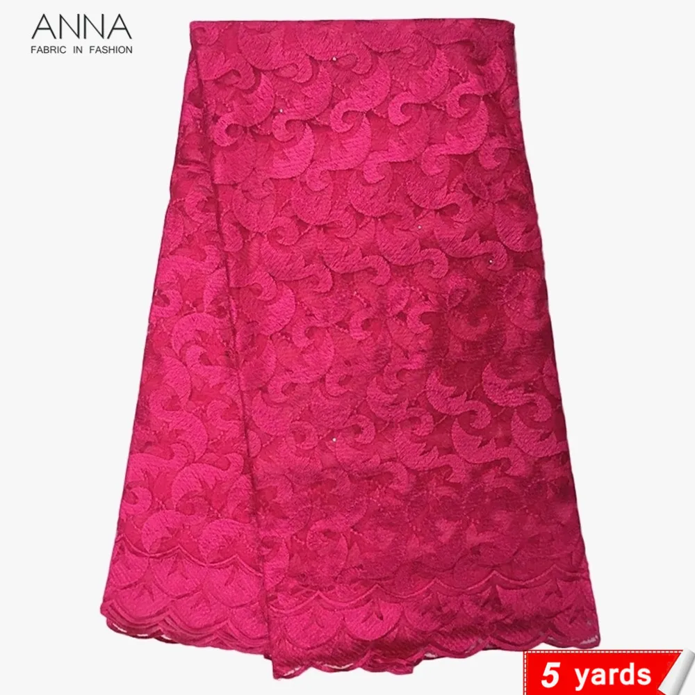 Африканская кружевная ткань Анна 2021 Высококачественная вышитая французская